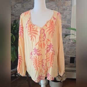 VENUS Yellow and Pink And Orange Women's L Blouse